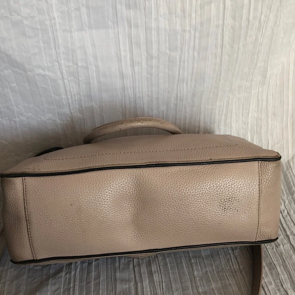 KATE SPADE dusty pink pebbled leather large satchel purse bag